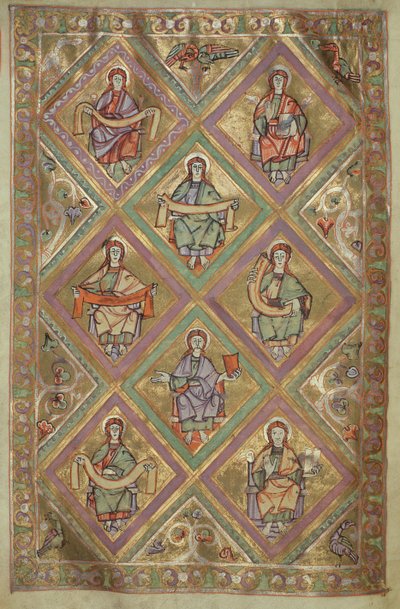 卡扎特女士。 1207 IV，fol.9v基督的生活，根据圣马太福音，来自普沃茨克大教堂的Evangeliarium c.1075 作者 德国学校
