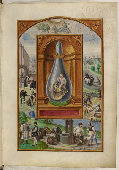 哈雷 3469 号女士，f.23 烧瓶中的龙与童，《第四论》，选自萨洛蒙-特里斯莫辛的《太阳的光辉 作者 德国学校