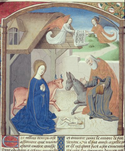 亨特女士36 f.55v神圣家族，来自Vita Christi，萨克森的Ludolf，c.1300-7778 作者 德国学校