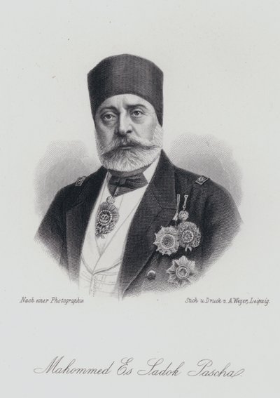 穆罕默德三世 as-Sadiq，突尼斯的贝伊（雕刻） 作者 德国学校