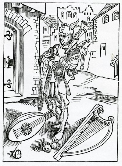 从亚历山大·巴克莱（Alexander Barclay）的“愚人之船”（The Ship of Fools）英文译本中的插图来看，这是1874年出版的一本版本。 作者 德国学校