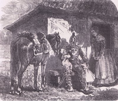 开战，《卡塞尔法德战争史》，由卡塞尔有限公司出版，约1890年（石印）。 作者 德国学校