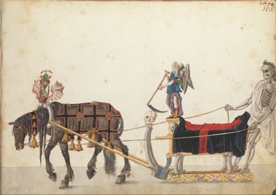 选美雪橇游行，c.1640（钢笔墨水，水彩和洗） 作者 德国学校