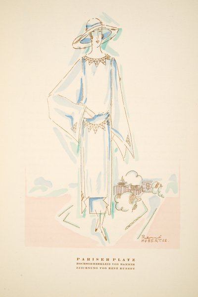 Pariser Platz, Summer outfit by Hammer, from Styl, pub.1922 (pochoir print) 作者 德国学校