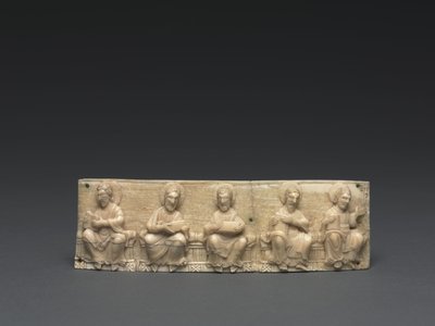 便携式祭坛上的匾：基督和使徒，下莱茵河谷，1050-1100年 作者 德国学校