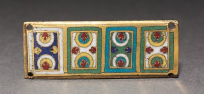 约1170年，来自Reliquary Shrine的匾额（镀金铜，蛇纹石和景泰蓝珐琅） 作者 德国学校