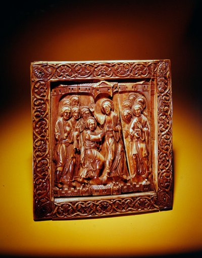 与怀疑托马斯的牌匾，c.1140-60（海象牙象牙） 作者 德国学校