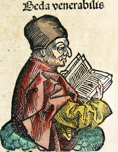 Bede的肖像（673-735），发表于1493年的纽伦堡纪事报 作者 德国学校