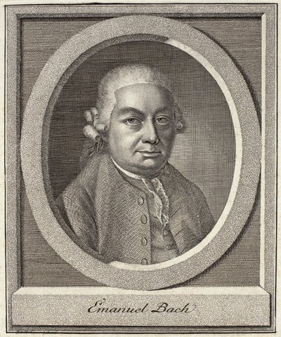 Carl Philipp Emanuel Bach的肖像（1714-88） 作者 德国学校