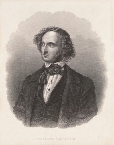 菲利克斯门德尔松的肖像（1809-47） 作者 德国学校