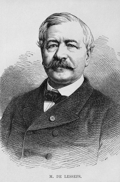 Ferdinand Marie de Lesseps（1805-94）的肖像，来自Georg Moritz Ebers的Legypte（1837-98），1881年（bw雕刻） 作者 德国学校