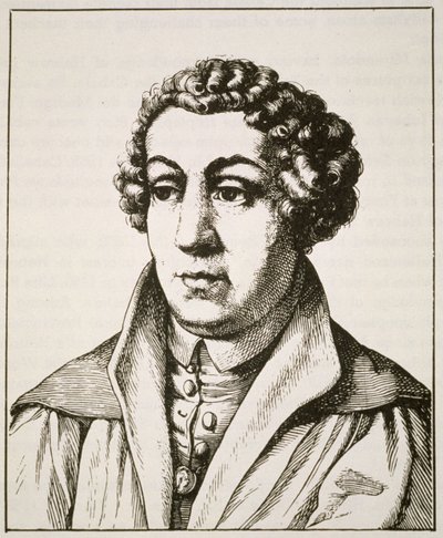 Johann Reuchlin（1455-1522）的肖像，19世纪后期出版的第19届德国版画，在“魔法史”中有所体现 作者 德国学校