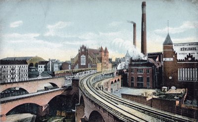 在1910年之前描绘柏林Overground地铁的明信片 作者 德国学校