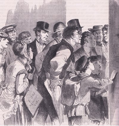 阅读柏林新闻，卡塞尔公司出版的卡塞尔法德战争史，约 1890 年（石版印刷） 作者 德国学校