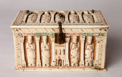 Reliquary 棺材，德国科隆，约 1150 年（木材和象牙） 作者 德国学校