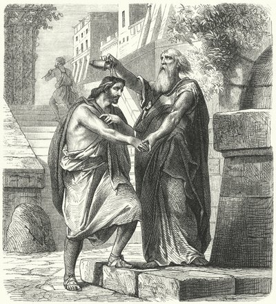 Saul anointed King of Israel by Samuel (engraving) 作者 德国学校