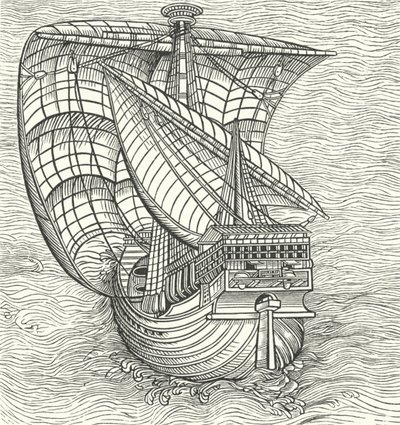 随风航行的海船（雕刻） 作者 德国学校