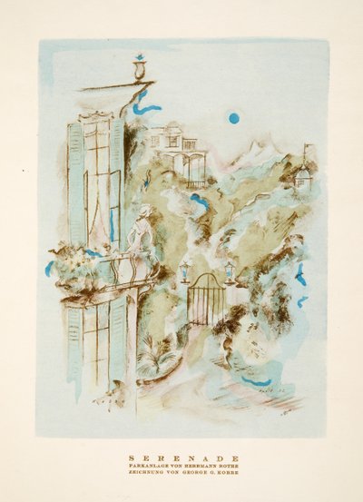 斯蒂尔小夜曲》，1922 年出版（pochoir 印刷品） 作者 德国学校