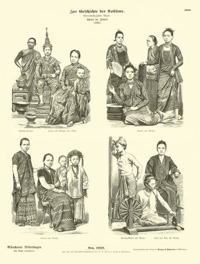 Siamese and Burmese costumes 作者 德国学校