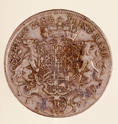 Frederick Christian 的银 thaler (taler)，勃兰登堡-拜罗伊特侯爵 (Frederic V Christian de Brandenburg-Bayreuth (Brandenburg Bayreuth) (1708-1769) 1766 直径 4 厘米那不勒斯，考古博物馆 作者 德国学校