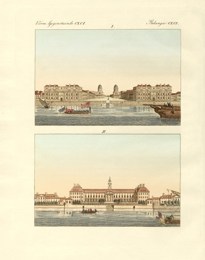 英国的奇异建筑（彩色版画） 作者 德国学校