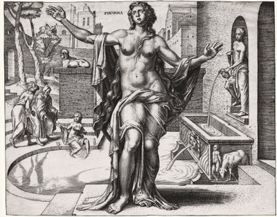 Suzanne in the bath. (engraving 作者 德国学校