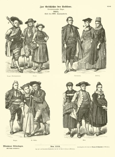 瑞士服饰，18世纪末 作者 德国学校