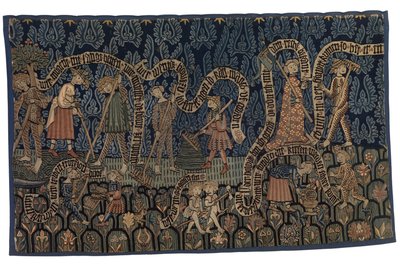 描绘七月的挂毯，约 1400-25 年（羊毛和亚麻） 作者 德国学校