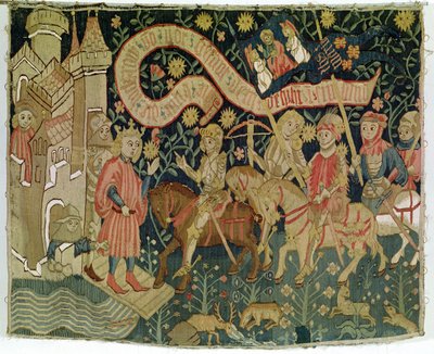 1423年3月6日，在查尼七世（1403-61）收到圣女贞德（14.12-31）到达希农城堡，在少女时代制造 作者 德国学校