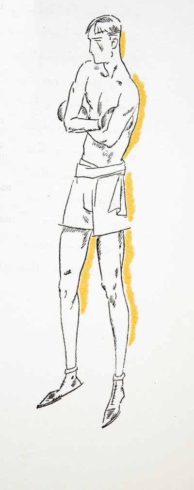 拳击手》，选自《Styl》，1922 年出版（pochoir 印刷品） 作者 德国学校