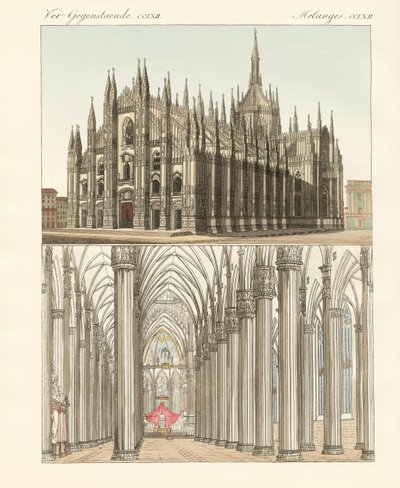 The Cathedral of Milan (coloured engraving) 作者 德国学校
