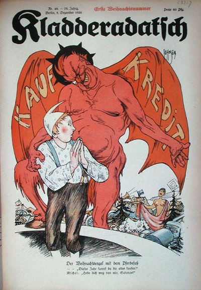 信用的恶魔》，来自《Kladadatsch》杂志的漫画，柏林 作者 德国学校