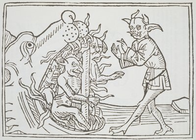 来自地狱之门的魔鬼Belial，来自Das Buch Belial，于1473年在奥格斯堡出版 作者 德国学校