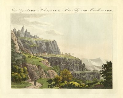 The Montserrat in Spain (coloured engraving) 作者 德国学校