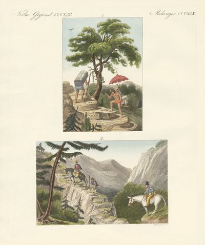 前往波哥大途中的本田山口和昆迪奥山口（彩色雕刻） 作者 德国学校