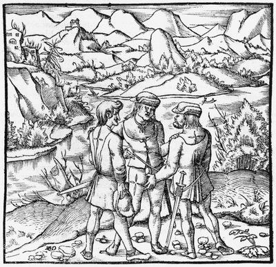 Rutli誓言，来自Cosmographie Universelle的插图，由Sebastien Munster（1488-1552）巴塞尔出版，1559年出版 作者 德国学校