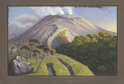 默拉皮峰的南侧，从高度5231英尺，1836年9月，pl.VII，从地形和科学地图集在Java之旅，由博士。 Junghuhn神父，马格德布尔 作者 德国学校