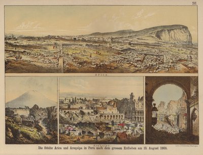 The cities of Arica and Arequipa in Peru after the great earthquake of 13 August 1868 (colour litho) 作者 德国学校