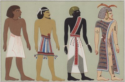 人类四大种族（彩色石版画） 作者 德国学校