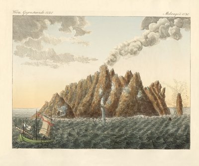 神学家圣约翰的火山岛（彩色版画 作者 German School