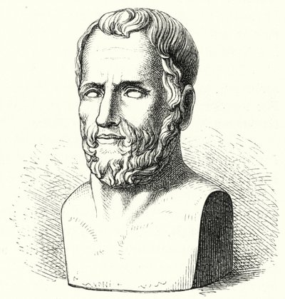 Theophrastus, 古希腊哲学家 (雕刻) 作者 德国学校