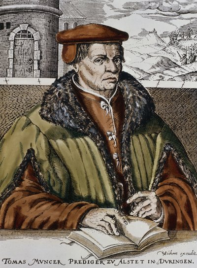 Thomas Muntzer，c.1600（手工彩色木刻） 作者 德国学校