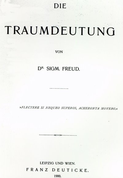 西格蒙德弗洛伊德的梦想解读标题页，出版于1899年（印刷版） 作者 德国学校