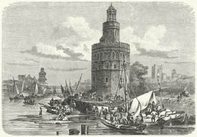 Torre del Oro，塞维利亚，西班牙（雕刻） 作者 德国学校