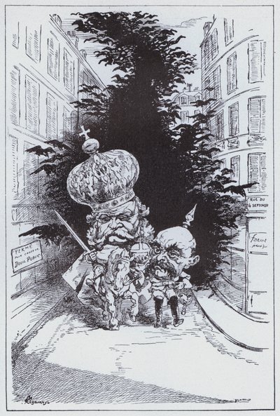 德国皇帝凯旋进入巴黎（石版画） 作者 德国学校