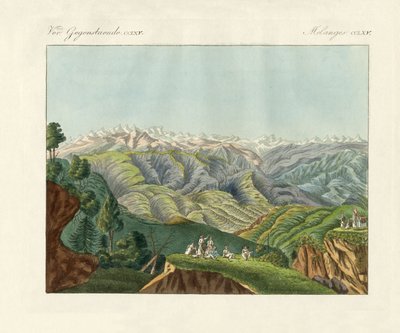 喜马拉雅山的两景（彩色雕刻） 作者 德国学校