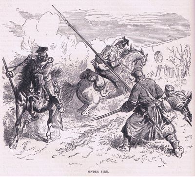 在炮火下，Cassells 法德战争史，Cassell and Company Limited 出版，约 1890 年（石版画） 作者 德国学校