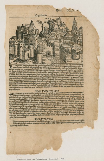 伦敦的视图，1493年。从纽伦堡纪事报 作者 德国学校