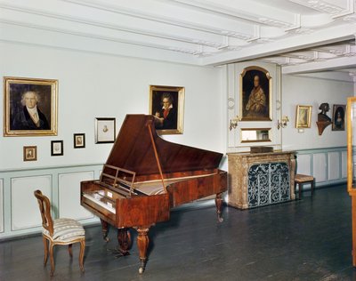 一个房间的视图属于Ludwig van Beethoven（1770-1827）的大钢琴 作者 德国学校