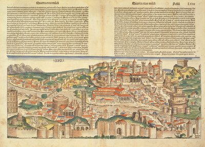 罗马市的看法，从纽伦堡纪事报由Hartmann Schedel（1440-1514）1493 作者 德国学校